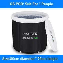 With Lid Foldable Icetub Barrell Inflatable Insulated Tub Met Logo Cold Plunge Therapy Bathtub Recovery Pod - Ice Bath for Sale