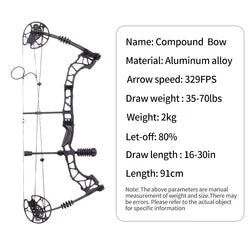 Compound Bow and Arrow Set Aluminum Alloy 35-70Lbs for Hunting Fishing and Competition