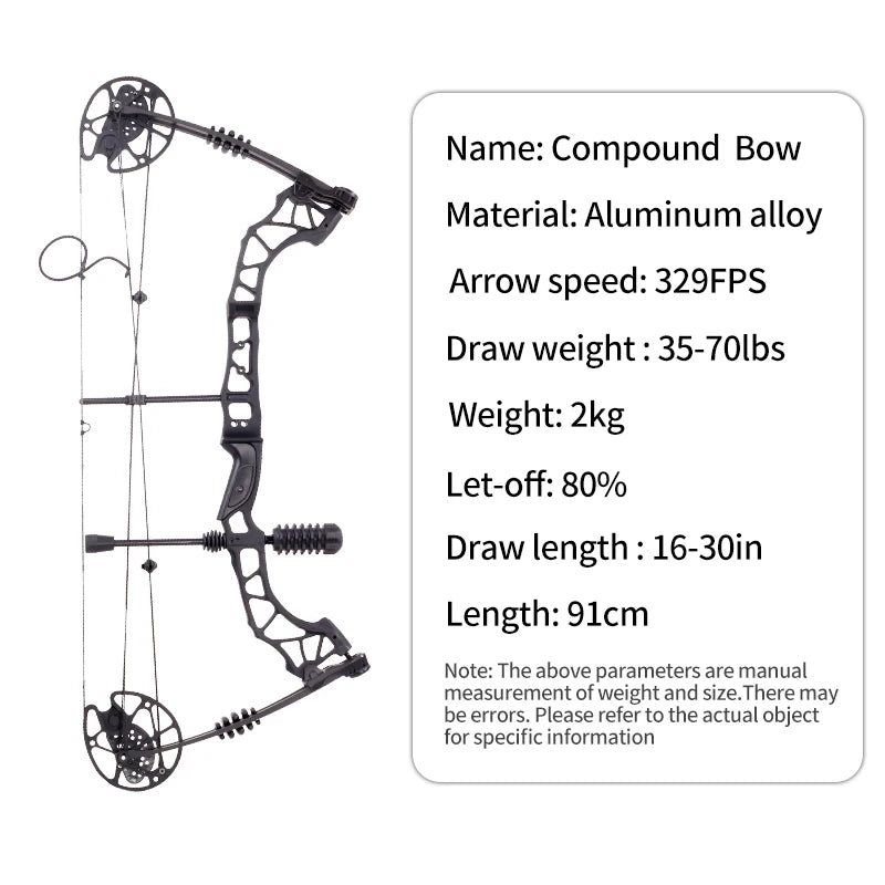 Compound Bow and Arrow Set Aluminum Alloy 35-70Lbs for Hunting Fishing and Competition