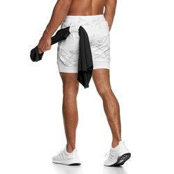 "2 in 1 Summer Athletic Shorts for Men - Featuring Phone Pockets and Dry Fit Technology for Ultimate Flexibility and Comfort during Workouts"