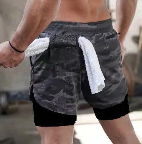 "2 in 1 Summer Athletic Shorts for Men - Featuring Phone Pockets and Dry Fit Technology for Ultimate Flexibility and Comfort during Workouts"
