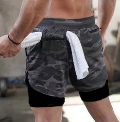 "2 in 1 Summer Athletic Shorts for Men - Featuring Phone Pockets and Dry Fit Technology for Ultimate Flexibility and Comfort during Workouts"