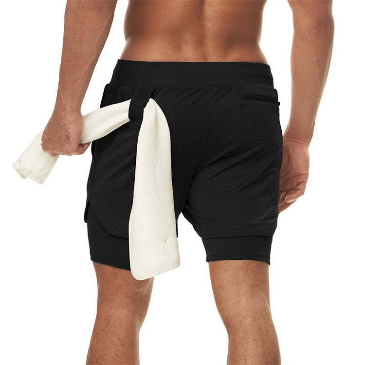 "2 in 1 Summer Athletic Shorts for Men - Featuring Phone Pockets and Dry Fit Technology for Ultimate Flexibility and Comfort during Workouts"