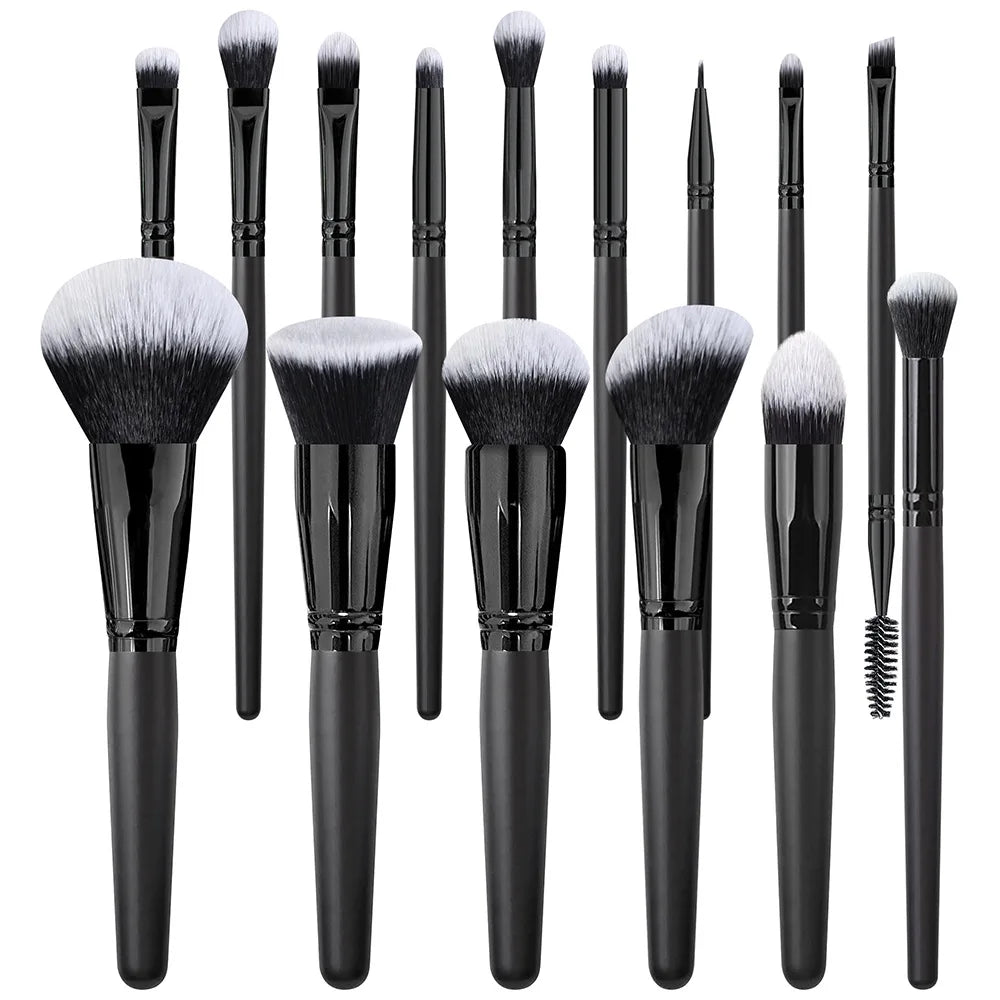 Luxury High End Vegan Makeup Brush Sets 15Pcs with Pu Bag