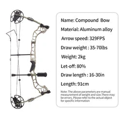 Compound Bow and Arrow Set Aluminum Alloy 35-70Lbs for Hunting Fishing and Competition
